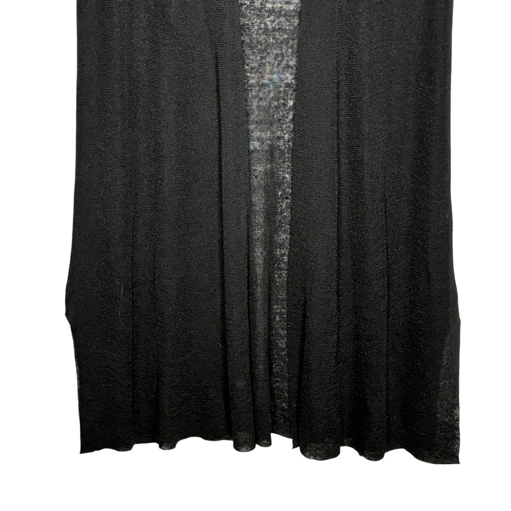 Eileen Fisher Woman XS Black Knit Cardigan Duster Open Front Lagenlook Hemp - Picture 5 of 8
